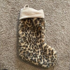 Trimsetter by Dillards. Animal Print Faux Fur Christmas Stocking. NWOT. Faux Fur